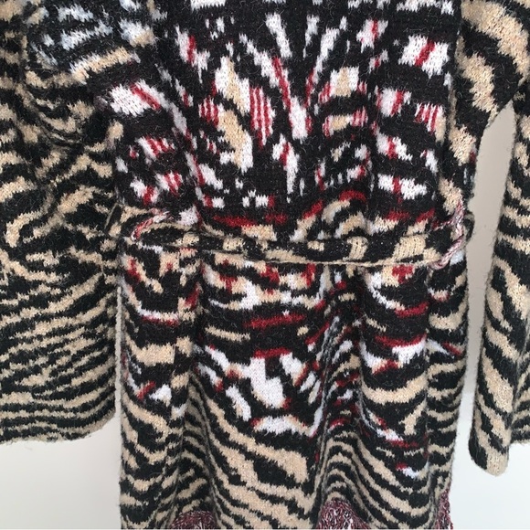 Anthropologie Paloma Fringed Cardigan Animal Print Fringe XL - Picture 15 of 15